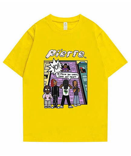 Anime Cartoon Style Playboi Carti Tshirt yellow