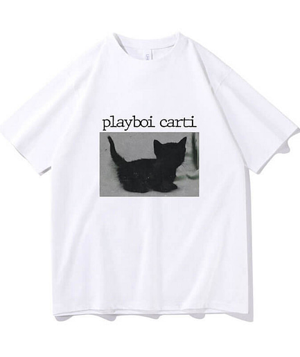 Cute Playboi Carti Cat Shirt white