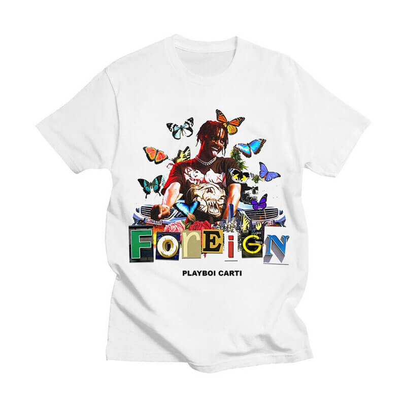 Playboi Carti Vintage Foreign Butterfly T shirt white