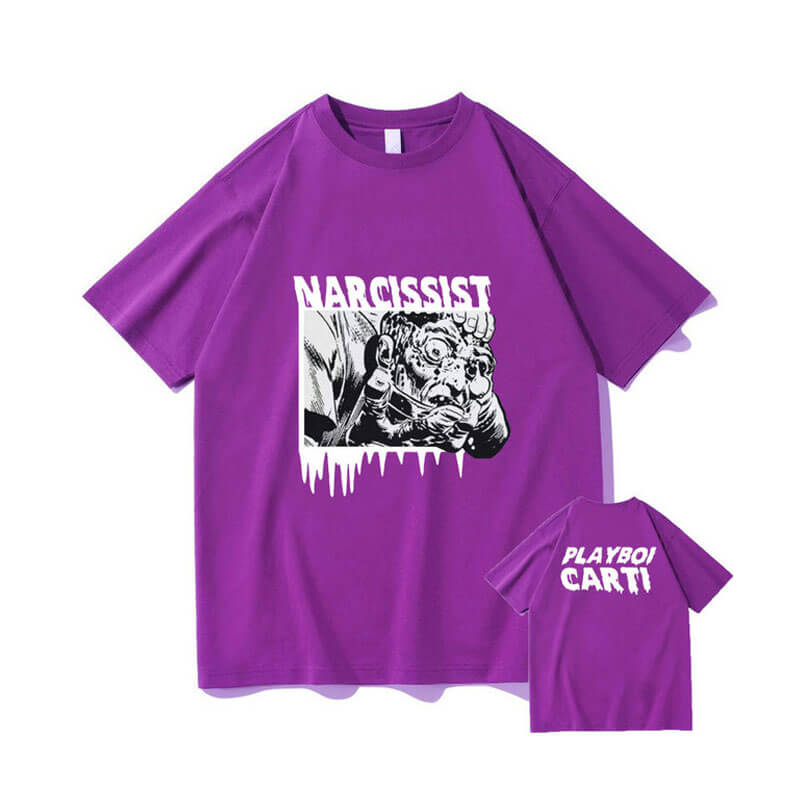Short Sleeve Playboi Carti Narcissist Shirt purple