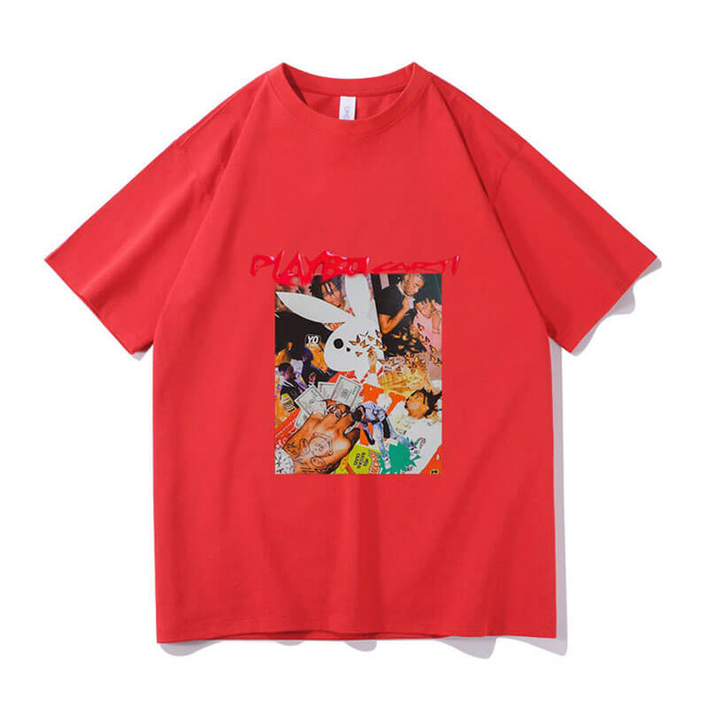 Awesome Playboi Carti Hip Hop Tshirt red