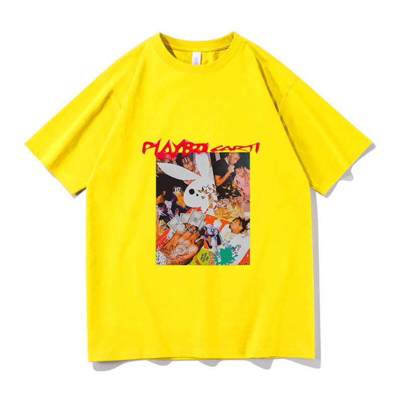 Awesome Playboi Carti Hip Hop Tshirt yellow